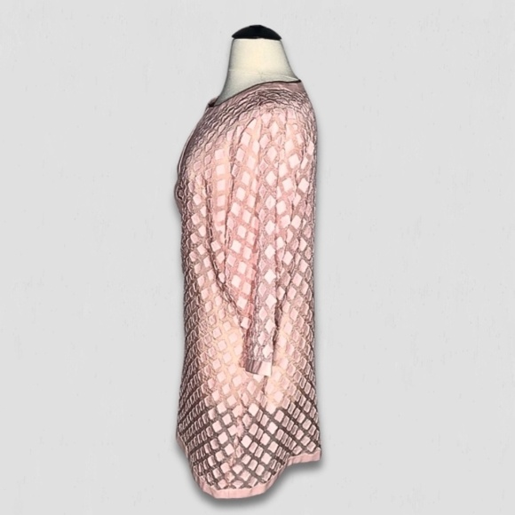 Dennis Basso Pink Organza Mesh Kimono Coat 24W - Picture 4 of 12